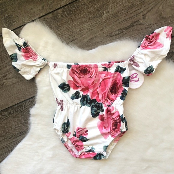 Other - Baby Girl Boutique Rose Romper